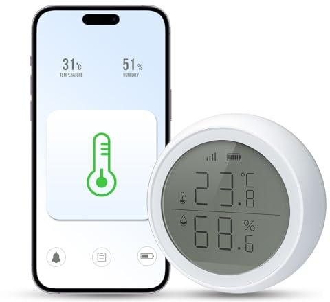 ZigBee 3.0 Temperatur- & Feuchtigkeitssensor (Mini) – Smart Thermometer Hygrometer, ZigBee-Gateway erforderlich (kein Hub), nicht direkt per WLAN/Bluetooth, nicht kompatibel mit Fritz!Box