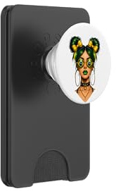 Brazilian Girl Messy Bun Brazil Flag Woman Travel Vacation PopSockets PopWallet for MagSafe