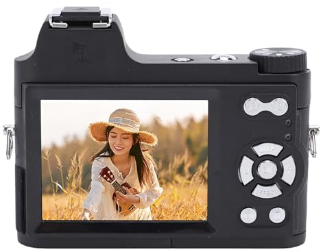 Zunate Cámara Digital sin Espejo, Cámara de Fotografía de Macro Video 48MP 4K con Zoom Digital 18x, Pantalla LCD de 3 Pulgadas, Fotografía Cronometrada, para la Familia de Viajes en el