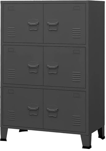 Eleganz Armario de almacenamiento de metal para garaje y sótano – Armario industrial antracita 75 x 40 x 115 cm – robusto y apilable
