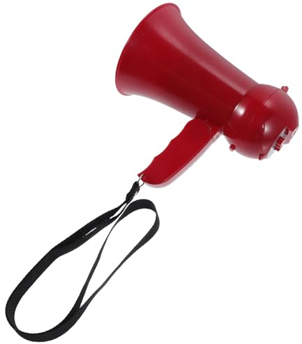 Veemoon Altavoz Megáfono Portátil Rojo Liviano con Control de Volumen y Correa de Mano para Eventos Deportivos y Fiestas