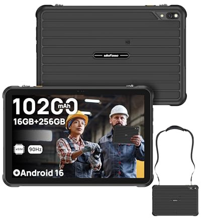 RugKing Pad 2 Pro Rugged Tablet 10.1'' 90Hz Android 16 16GB+256GB 10200mAh | 2TB TF,Built-in eSIM,Waterproof&Dustproof&Shockproof,Dual Speakers, 5G WiFi,3 Card Slots, 48MP+8MP Cameras, Gaming,NFC,FM