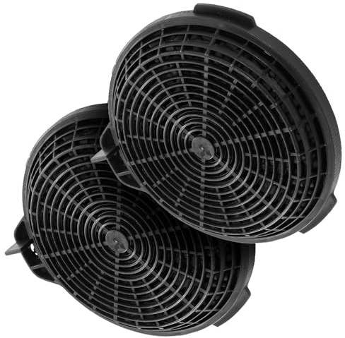 Carbon Charcoal Cooker Hood (2 Pack) Vent Filter Compatible for Cooke & Lewis GoodHome Cata Designair B&Q Models Round 132mm Odour Absorption Replacement 02859394 Kitchen Extraction Filter