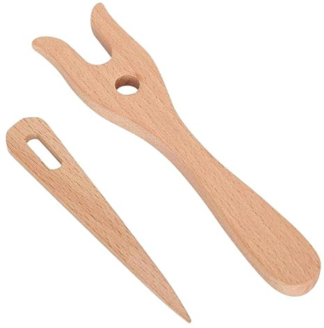Lucet Gabel – Holz, Strickwerkzeug, ergonomisches Handdesign, einfache Schnurflecht- und Spitzenherstellung, Bastellösung, Strickgabel-Set für Stricken, Häkeln, Basteln, Kordelherstellung, Flechten