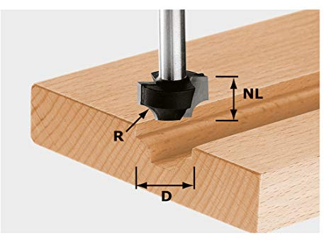 Festool Viertelstabfräser HW S8 D17/R3 – Profilfräser für Holz | Schaft 8 mm, Durchmesser 17 mm, Radius 3 mm – für Möbelfronten und Rahmenprofile