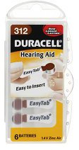 DURACELL 312 Easy TAB Hörgerätebatterie 6 Stück