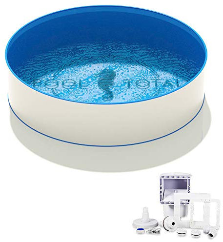 POOL Total Rundpool Ø4,00 x 1,20m, Folie 0,6mm Stahlwand Schwimmbecken-Set inklusive Skimmer-Set mit Einströmdüse