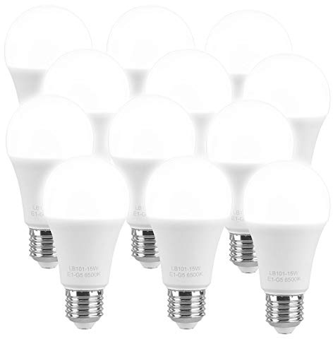 Luminea kaltweiß LED: 12er-Set LED-Lampe E27, 11 W (ersetzt 120 W), 1.350 lm, tagelichtweiß (E27 LED kaltweiß Sehr hell, Lampe kaltweiß, Wonzimmerleuchten)