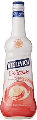 Keglevich, Vodka Panna e Fragola da frutta italiana 100%, senza coloranti e aromi artificiali - 1 bottiglia da 700ml
