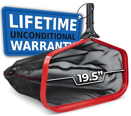 ProTuff Pool Skimmer Net - 100% Forever Guarantee Covers ANY Issue - Professional Grade Medium Fine Mesh Swimming Pool Skimmer Cleans Faster than Vacuum - Nearly 20 inch Leaf Rake Bag for Pool Pole