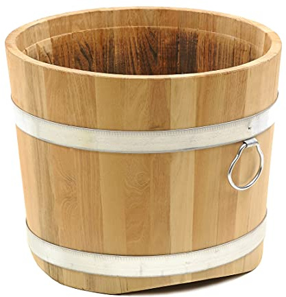 Dehner Holzkübel, Ø 45 cm, Höhe 44 cm, Robinie, natur
