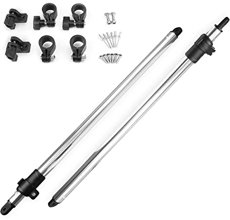Seamax Bimini Adjustable Rear Support Pole Kit, Marine Grade Aluminum Pole Telescopic Design w/ 1” Diameter, All Fittings Included, 360 Degree Eye-end (Size 48 - Pole Length 48)