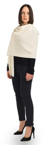 Dalle Piane Cashmere Damen Stola 100% Kaschmir | Hochzeitsschal und Abendstola für Zeremonien und Reisen, 60x205 cm, vier Jahreszeiten, Geschenk für Sie, Made in Italy
