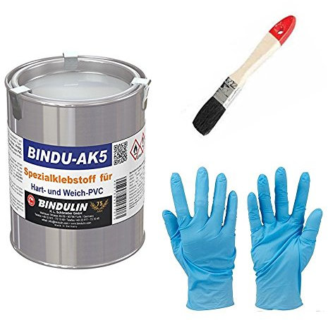 Bindu-AK5 PVC-Kleber hart- und weichkleber inkl. Pinsel für die Verarbeitung des PVC Klebers (670 g Dose)