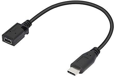CERRXIAN Typ C USB-C Verlängerungskabel / Adapter, USB 2.0 Mini-Buchse auf USB-C-Stecker (Typ C), zum Synchronisieren und Aufladen, Kabellänge 25,4 cm