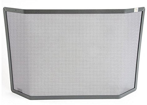 CRUCCOLINI Parascintille Jonathan Ferro Battuto Semicurvo Modern Minimalist Grigio cm. 85x46 per Camino Matrimonio