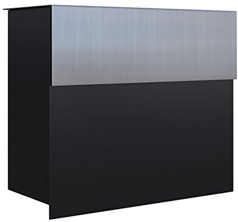 Briefkasten, Design Wandbriefkasten Molto in Schwarz/Edelstahl - Bravios