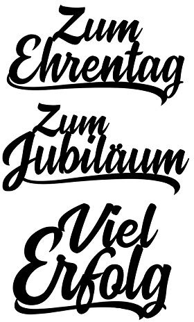 Ideen mit Herz Stanzschablonen, Schriften, Zum Jubiläum, 4cm bis 8,1cm, 3 Stück