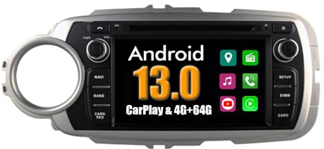 RoverOne Sistema Android Reproductor DVD del Coche para Toyota Yaris 2012 con Multimedia GPS Navegación Radio Bluetooth USB Mirror Link Estéreo