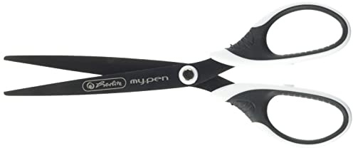 Herlitz 50027224 Schere my.pen, für Rechtshänder, schwarz/weiß, 1 Stück