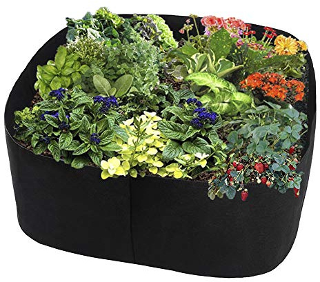 Blanketswarm Hochbeet aus Stoff, rechteckig, atmungsaktiv, Pflanzgefäß, Pflanztasche, Übertopf für Blumen, Gemüse, Hochbeet, 60 cm (L) x 60 cm (B)