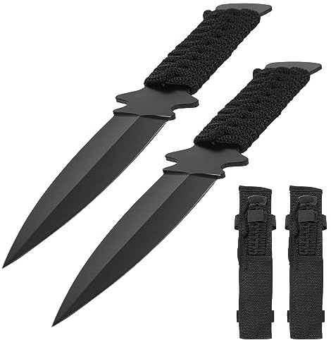 *2x* Einsatzmesser VALHALL EDITION - Messer in schwarz - Throwing Knife ca. 22 cm Kunai Dolch Dagger Stiefeldolch Beinmesser