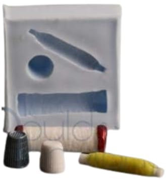 Coximus Silikonform Fingerhut und Garnrolle | hochwertige Silikonform für Fondant und Flowerpaste | schnell & einfach zum Reindrücken | Made in Germany