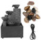 Fuente de Agua de Oficina, Fuente de Mesa USB con Cascada LED de 3 Niveles, artesanía Ornamental Feng Shui Interior - Sonido de Agua Relajante y Relajante - para decoración de Mesa de Oficina de domi