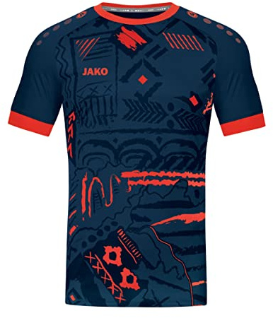 JAKO Herren Trikot Tropicana (Kurzarm), Navy/Flame, XL