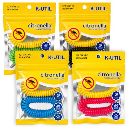 MUNTRADE 8 Pulseras de Citronela Antimosquitos | Pulsera Repelente de Mosquitos para Muñeca o Tobillo 5-7 Días Duración | Pulseras Anti Mosquitos de Colores con Aroma
