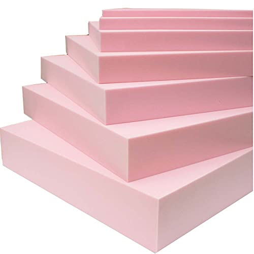 MOTT Cuscino di ricambio in memory foam per divano, sedia da pranzo, sgabello, foglio di imbottitura in gommapiuma ad alta densità, rosa, 45 x 45 cm