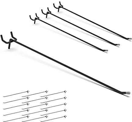 HUHOLE Lot de 25 crochets robustes pour panneau perforé de 30,5 cm, pour panneau perforé de 0,6 cm