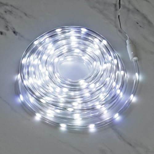 Mr Crimbo Christmas Rope Light 10m Multi Function 8 Effects Flash Fade Static - Cool White