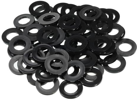 PATIKIL M16 Arandela Plana de Nylon, 24pcs Arandela Plana de Plástico Redondo Juntas Toricas Sellado Espaciador para Tubería Manguera Sujetador Perno, 16x30x3mm (ID*OD*Gorsor), Negro