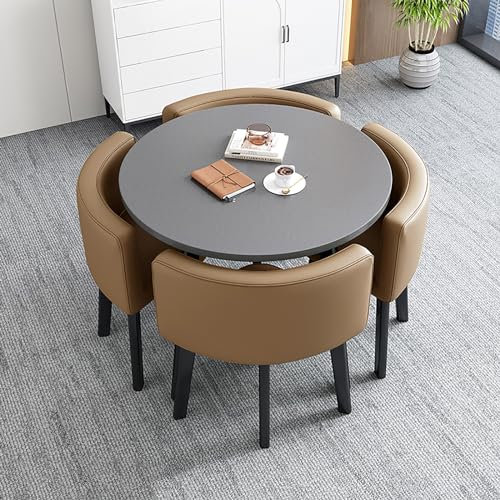 Bürotisch Und Stuhl Set, Rezeption Couchtisch, Verhandlungstisch, Couchtisch- Und Stuhl-Set, Rund Esstisch Mit 4 Stühlen, Besprechungstisch Mit Stühlen, Rezeption Tisch Und Stuhl Kombination ( Size :
