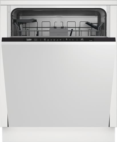 Beko BDIN16430 b300 Einbau-Geschirrspüler 60 cm vollintegriert, für 14 Maßgedecke, 3 Spülebenen, 5 Temperaturen, 6 Programme, halbe Beladung, automatische Türöffnung, MultiTab, Quick&Clean