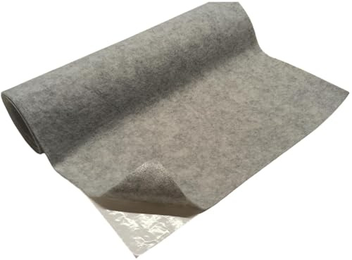 TAPHICEROS Rollo De Tela De Fieltro Autoadhesiva, Gris Claro, 100 cm x 150 cm, 2 mm, Material De Relleno, Se Vende Por Metros, Tela Para Tapizar Interiores, Manualidades, Automóviles, Bricolaje