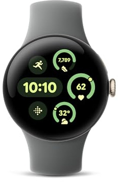 Google Pixel Watch 3 (41mm) - Latest Android Smartwatch with Heart Rate Tracking, Fitbit Running Insights, 24-Hour Battery, Champagne Gold Aluminum Case, Hazel Band, Wi-Fi