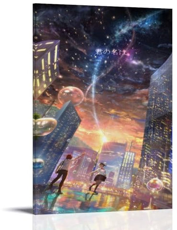 ZCHLATGDE Your Name Kimi No Na Wa Póster de Película Pintura Decorativa Lienzo Arte de Pared Salón Póster Dormitorio Pintura, Arte de Pared Impresión de Imagen Moderna Decoración de Habitación