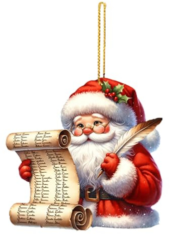 de Papá Noel, de Papá Noel, para Colgar | Decoración de árbol de Navidad de casa de Campo de acrílico 2D para el hogar, decoración navideña