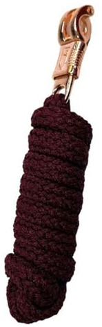 Führstrick Pferd mit Panikhaken Roségold - Anbindeseil für Pferde, Ponys, Shetty - Länge 2m (Bordeaux, 1 Stück)