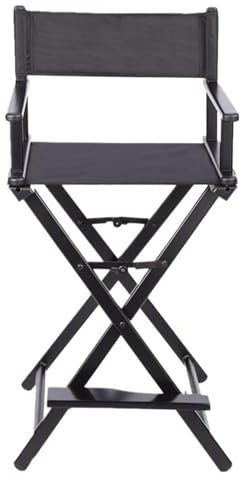 LXLAEOANG Regiestuhl klappbar Outdoor Klappstuhl Regiestuhl Make-Up Stuhl Freizeit Hochstühle Bar Sitz Tragbare Aluminium Legierung Hause Camping Strand Reise(Black)