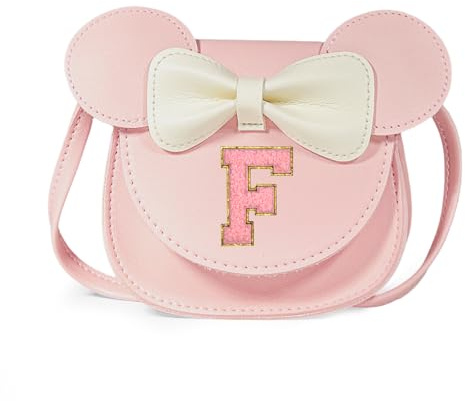 Bliceon Girls Handbag, Personalized Kids Purse, Little Mouse Ears Pink Wallet – Toddler Gift, Birthday Gift for Girls Ages 3-8 Years Old（F）