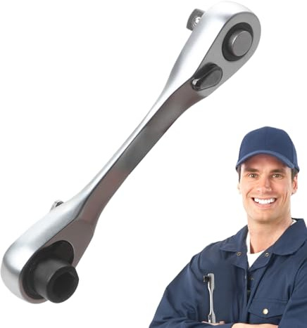 1/4 Zoll Ratschenschlüssel, 1/4 -Zoll -Laufwerks -Ratschen, Doppelköpfiges kleines Griff Ratchet, Schnellinstallations -Release -Tool, Antriebssocket, Verlängerungsbithalter, abgewinkelter Schraubendr