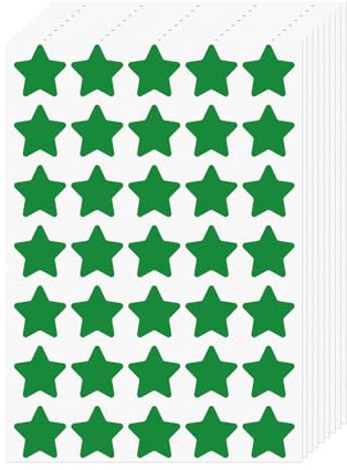 FINDAT Grün Aufkleber Sterne 25mm Selbstklebende Etiketten 700 Stück | Belohnungssticker, wasserfest & beschreibbar. Für Kinder, Lehrer, Scrapbooking, DIY & Grußkarten