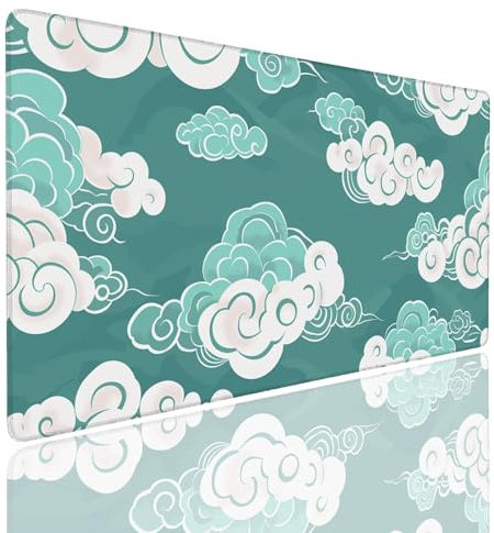 Tappetino per Mouse da Gaming, Tappetino Mouse Pad XXL Grande, Mousepad con Impermeabile e Antiscivolo, Lavabile Sottomano Copri Scrivania Ufficio, Tappetini Tappeto Mouse Mat 1600x800x4mm Cloud (8)
