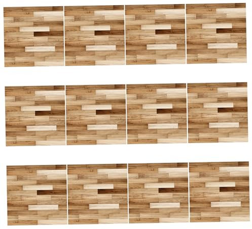 Dollhouse Wallpaper 12Pcs 4 x 4 Miniature Dollhouse Flooring Simulation Wood Grain Doll House Wallpaper Peel and Stick DIY Accessories for Kitchen Bathroom Living Room Doll House Rug