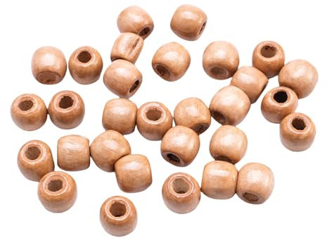 Holzperlen mit großem Loch, natürliche Perlen, afrikanische Haarringe, Dreadlock-Zubehör zum Flechten und Locs Haarschmuck