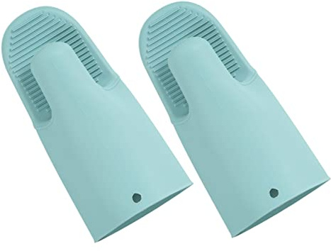 ERINGOGO Anti-scalding Silicone Oven Gloves Heat Resistant Baking Mitts Non-slip Household Microwave Oven Gloves 2pcs Washable Insulation for Kitchen Cooking