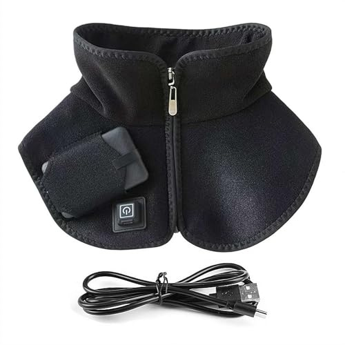 Nackenheizkissen, groß, elektrisch beheizt, 39 x 18 cm, Heizwickel mit USB-Kabel für Nacken und Schultern und Rücken